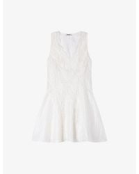 Sandro - Sleeveless V-Neck Linen-Blend Mini Dress - Lyst