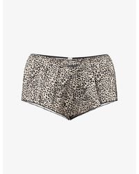 Calvin Klein - Signature Leopard-Print Satin Boy Shorts - Lyst