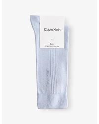 Calvin Klein - Ribbed Pack Of Two Stretch-Cotton Blend Socks - Lyst