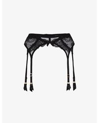 Agent Provocateur - Rozlyn High-Rise Lace Suspenders - Lyst