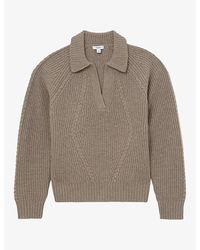 Reiss - Lindy Cable-Knit Wool And Cashmere-Blend Jumper - Lyst