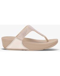 Fitflop - Lulu Glitter Rhinestone-embellished Rubber Sandals - Lyst