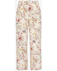 Weekend by Maxmara - Gradara Floral-print Silk Trousers - Lyst