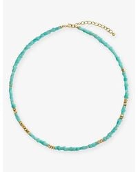Monica Vinader - Amaia Gemstone 18Ct- Vermeil And Amazonite Beaded Necklace - Lyst