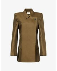 KHAITE - Armair Padded-Shoulder Wool And Silk-Blend Jacket - Lyst
