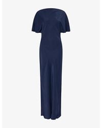 Reformation - Caila Flutter-Sleeve Silk Maxi Dress - Lyst