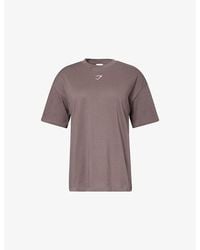 GYMSHARK - Gs Power Logo-Print Oversized Cotton-Blend T-Shirt - Lyst