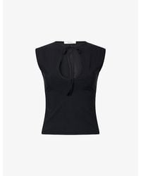 GIMAGUAS - Anis Key-Hole Stretch-Woven Top - Lyst