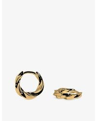 Astrid & Miyu - Cosmic Twist 14Ct- Plated Brass Huggies - Lyst