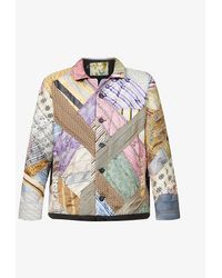 By Walid Jono Patchwork Silk And Wool-blend Jacket - Multicolor