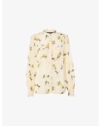 Whistles - Floral-Print Long-Sleeve Woven Blouse - Lyst