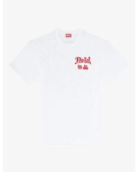 DIESEL - Flock Graphic-Print Cotton T-Shirt - Lyst