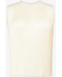 Vince - Pleated Sleeveless Woven Top - Lyst