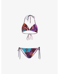 Zimmermann - Acadian Tie-dye Triangle Bikini Set - Lyst