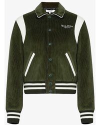 Sporty & Rich - Brand-embroidered Striped-trim Cotton Jacket - Lyst
