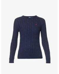 Polo Ralph Lauren - Julianna Brand-Embroidered Regular-Fit Cotton-Knit Jumper - Lyst