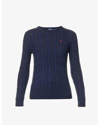 Polo Ralph Lauren - Julianna Brand-Embroidered Regular-Fit Cotton-Knit Jumper - Lyst