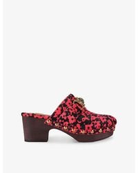 Kurt Geiger - Mansion Heeled Leather Clogs - Lyst