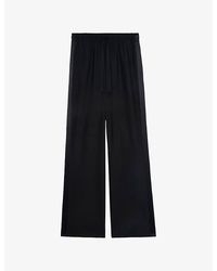 Zadig & Voltaire - Poma Satin-Stripe Straight-Leg Low-Rise Stretch-Woven Trousers - Lyst