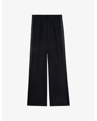 Zadig & Voltaire - Poma Satin-Stripe Straight-Leg Low-Rise Stretch-Woven Trousers - Lyst