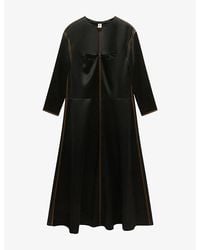 Marni - Contrast-Stitch Satin Midi Dress - Lyst