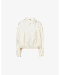RÓHE Frames - Funnel-Neck Relaxed-Fit Silk Blouse - Lyst