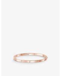 Cartier - Love Small 18Ct Rose- And 10 Brilliant-Cut Diamonds Bracelet - Lyst