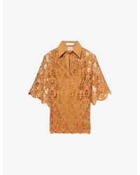 Zimmermann - Coco Lace V-Neck Woven Top - Lyst