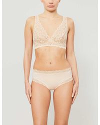 Hanro - Moments Soft-cup Stretch-lace Triangle Bra - Lyst