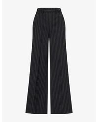 ME+EM - Pinstripe-Pattern Wide-Leg Wool-Blend Trousers - Lyst