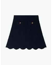Sandro - Scalloped-Hem Knitted Mini Skirt - Lyst