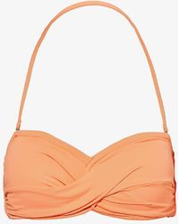 Seafolly - Collective Twist Bandeau Recycled-nylon Blend Bikini Top - Lyst