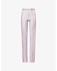 Missoni - Flared Zig-Zag Mesh Trousers - Lyst
