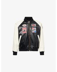 Duke & Dexter - Pro Series Racing Faux-Leather Bomber Jacket - Lyst