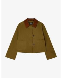 Whistles - Short Corduroy-Collar Cotton Jacket - Lyst