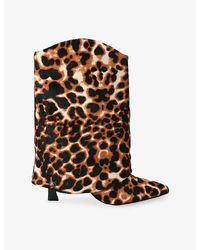 Kurt Geiger - Annabel Leopard-Print Suede Boots - Lyst