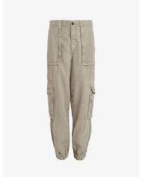 AllSaints - Frieda Tapered-leg High-rise Woven Cargo Trousers - Lyst