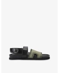 Kurt Geiger - Baker Flat Leather Sandals - Lyst