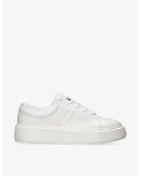 Ganni - Sporty Mix Logo-embossed Faux-leather Low-top Trainers - Lyst
