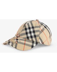 Burberry - Checked Brand-embroidered Cotton-blend Cap - Lyst