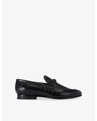 Kurt Geiger - Alton Croc Leather Loafers - Lyst