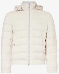 Eleventy - Funnel-neck Wool And Cashmere-blend Down-jacket - Lyst