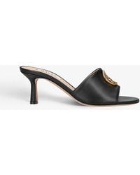 Bally - Geha Logo-plaque Leather Heeled Mules - Lyst