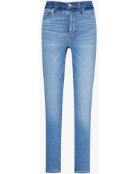 GOOD AMERICAN - Good Waist Contrast-stitch Slim-leg High-rise Stretch-denim Jeans - Lyst