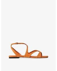 Jimmy Choo - Ayla Suede Flat Sandals - Lyst