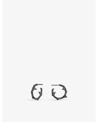 Shaun Leane - Rose Thorn Rhodium-Plated Sterling Hoop Earrings - Lyst