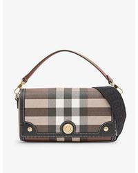 Burberry - Note Check-print Woven Cross-body Bag - Lyst