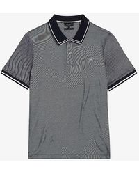 Ted Baker - Helta Stripe-trim Cotton Polo Shirt - Lyst