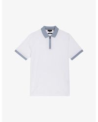Ted Baker - Arnival Zip-neck Regular-fit Cotton Polo - Lyst