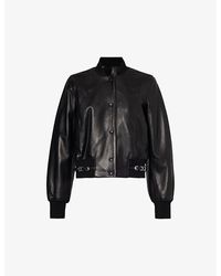 Givenchy - Brand-embossed Slim-fit Leather Jacket - Lyst